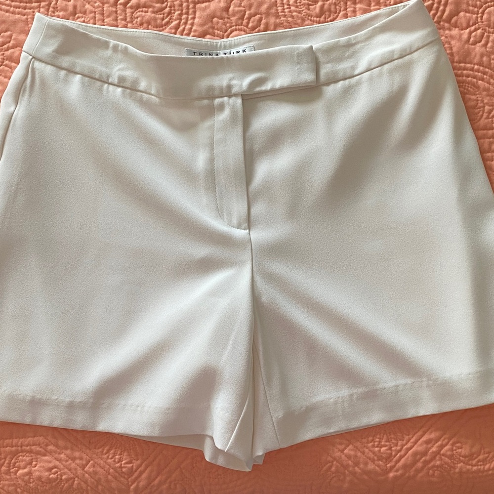 Trina Turk Cream High Waist Shorts